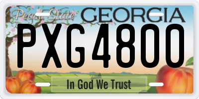 GA license plate PXG4800