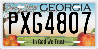 GA license plate PXG4807