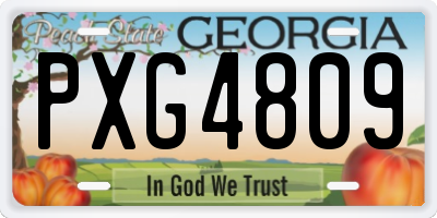 GA license plate PXG4809