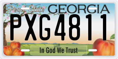 GA license plate PXG4811