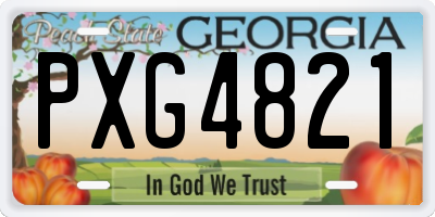 GA license plate PXG4821