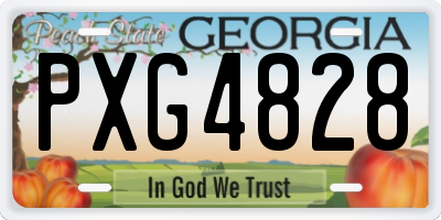 GA license plate PXG4828