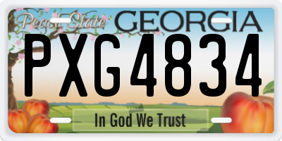 GA license plate PXG4834