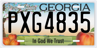 GA license plate PXG4835
