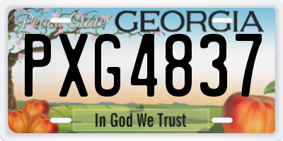 GA license plate PXG4837