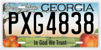 GA license plate PXG4838