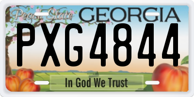 GA license plate PXG4844