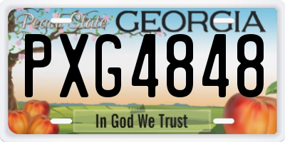 GA license plate PXG4848
