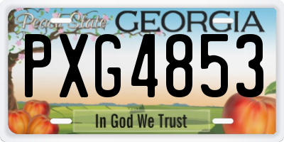 GA license plate PXG4853