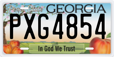 GA license plate PXG4854