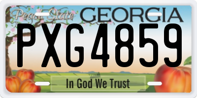 GA license plate PXG4859