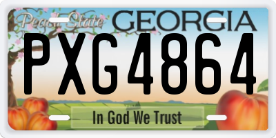 GA license plate PXG4864