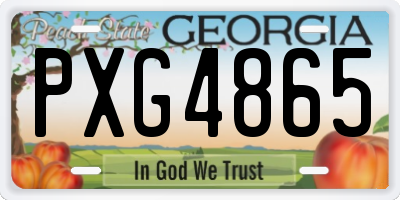 GA license plate PXG4865