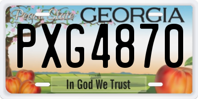 GA license plate PXG4870