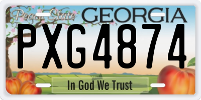 GA license plate PXG4874