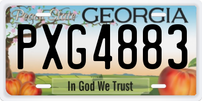 GA license plate PXG4883