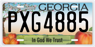 GA license plate PXG4885