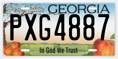 GA license plate PXG4887