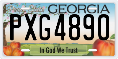 GA license plate PXG4890