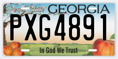 GA license plate PXG4891