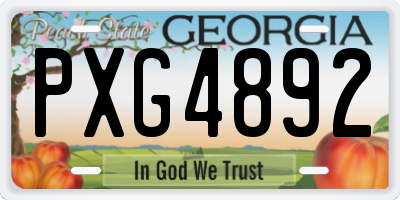 GA license plate PXG4892