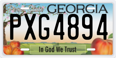 GA license plate PXG4894