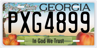 GA license plate PXG4899