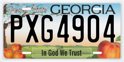 GA license plate PXG4904