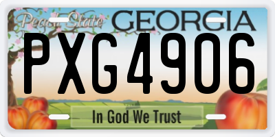 GA license plate PXG4906