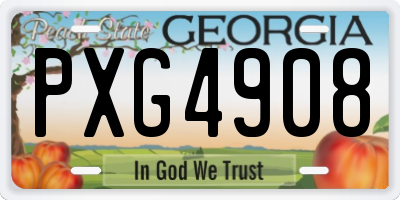 GA license plate PXG4908