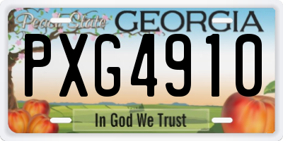 GA license plate PXG4910