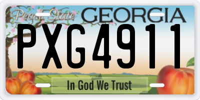 GA license plate PXG4911