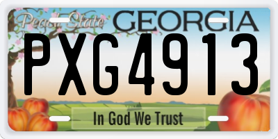 GA license plate PXG4913