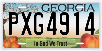 GA license plate PXG4914