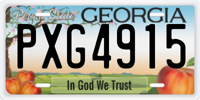 GA license plate PXG4915