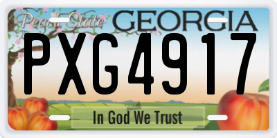 GA license plate PXG4917