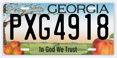 GA license plate PXG4918