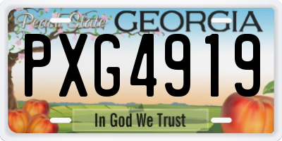 GA license plate PXG4919