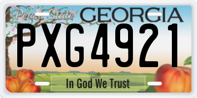 GA license plate PXG4921