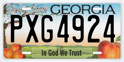 GA license plate PXG4924
