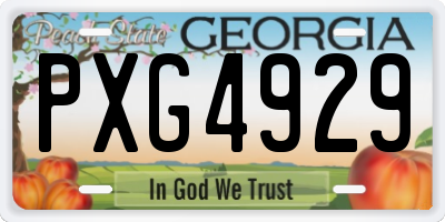 GA license plate PXG4929