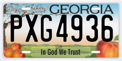 GA license plate PXG4936