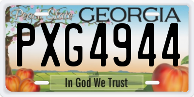 GA license plate PXG4944