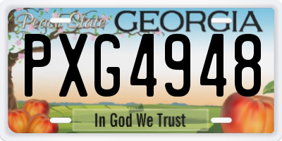 GA license plate PXG4948