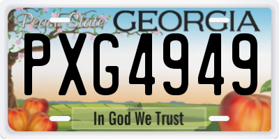 GA license plate PXG4949