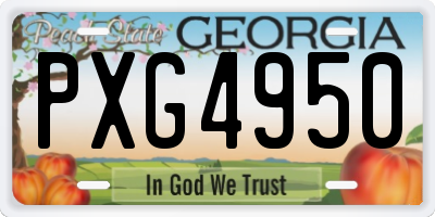 GA license plate PXG4950