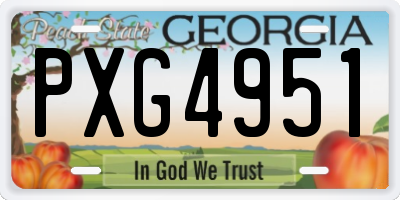 GA license plate PXG4951