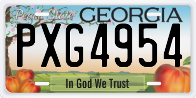 GA license plate PXG4954