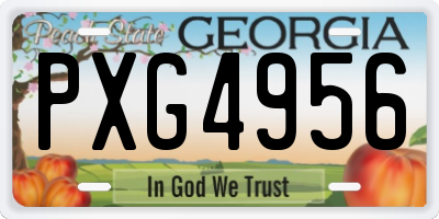 GA license plate PXG4956