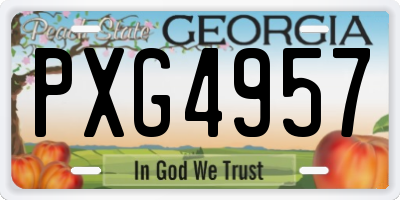 GA license plate PXG4957